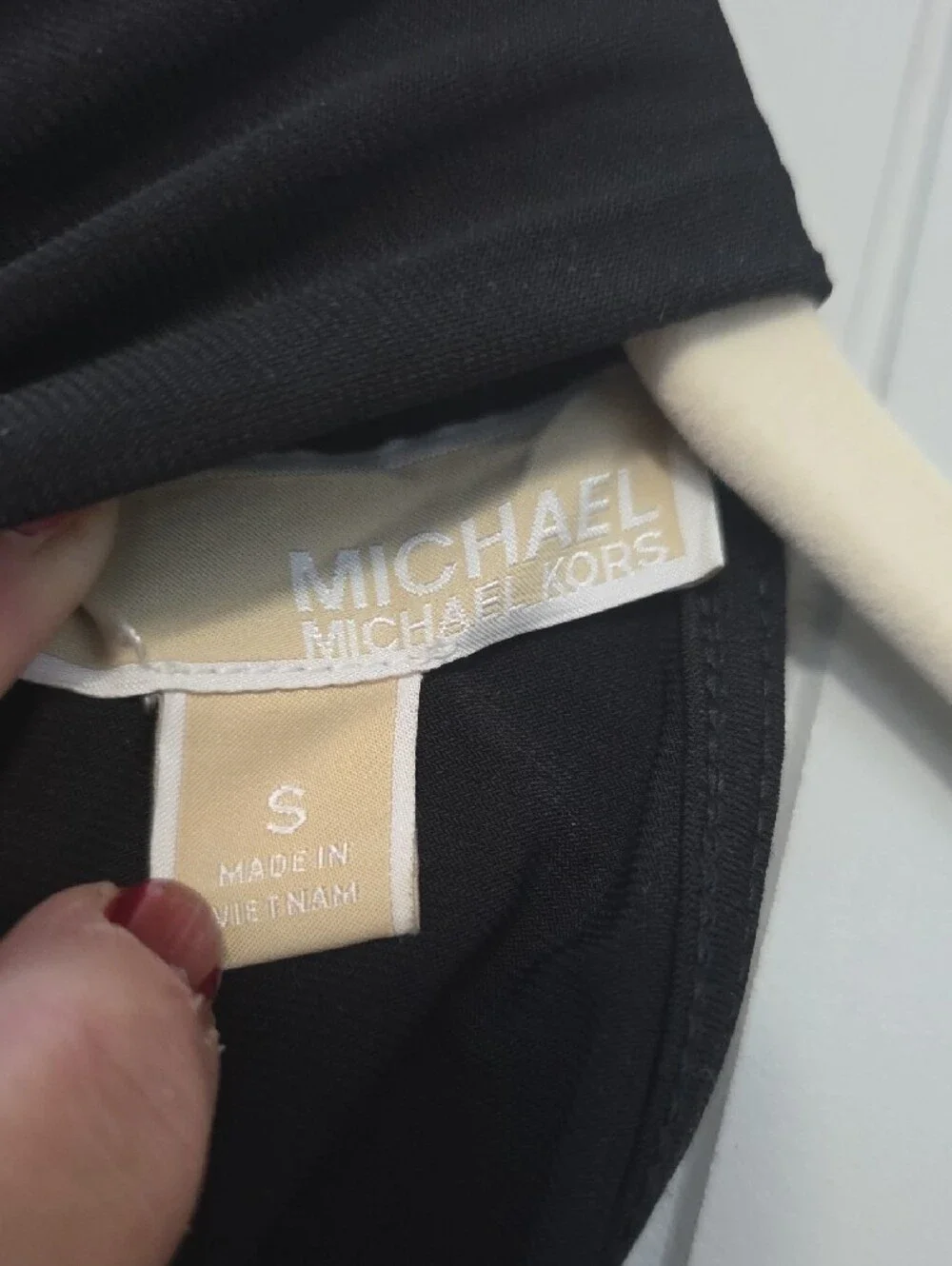 Michael Kors Black Cold-Shoulder Tunic with Gold Ring Accent